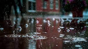 rain drops on a puddle